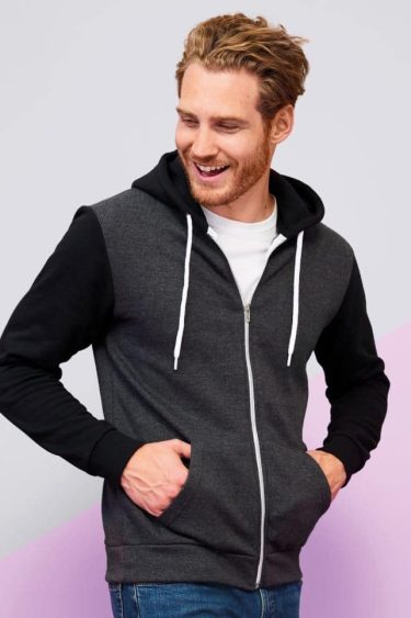 Bliuzonas su gobtuvu SOL'S | Silver Unisex Hooded Sweat Jacket