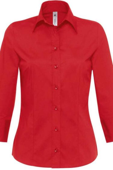 B&C | Milano /women Poplin Stretch Blouse 3/4 sleeve
