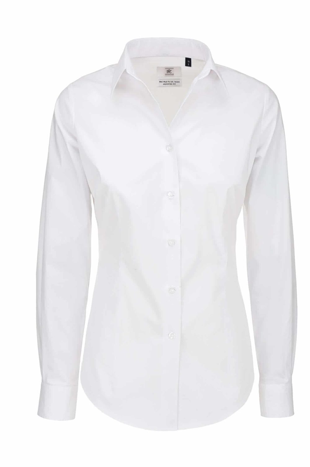 B&C | Black Tie LSL /women Poplin Stretch Blouse longsleeve
