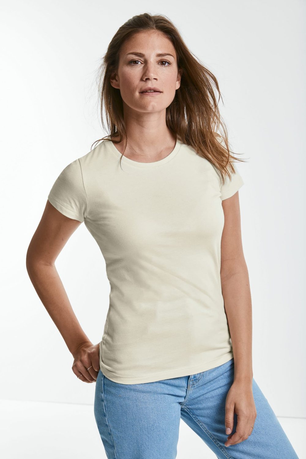 Tiesioginė spauda ant marškinėlių Russell | 108F Ladies' Authentic Tee Pure Organic