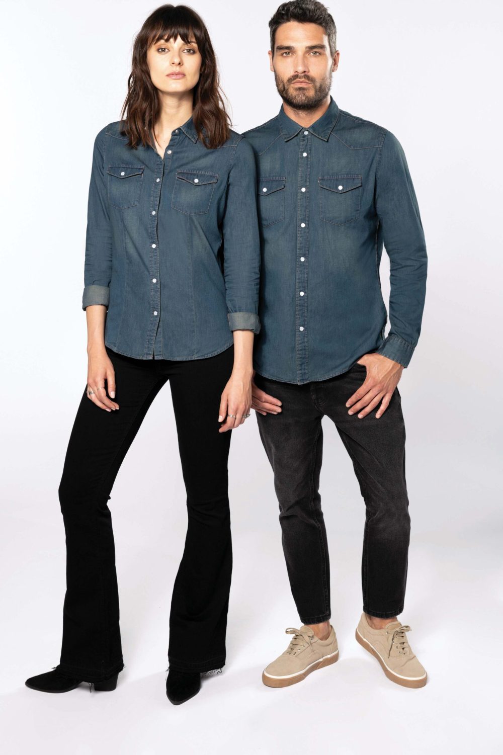 Kariban | K518 Denim Blouse longsleeve