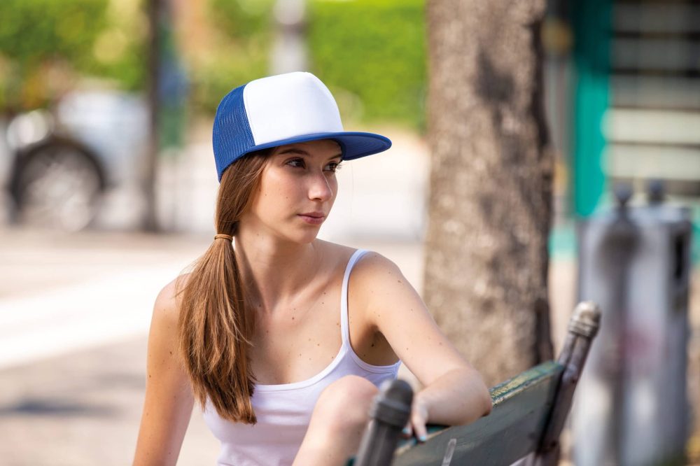 Atlantis | Snap 90s 5 Panel Fleat Peak Mesh Cap