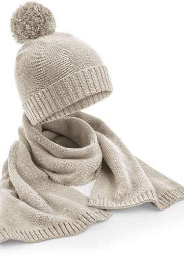 Beechfield | B401 Knitted Scarf and Beanie Gift Set