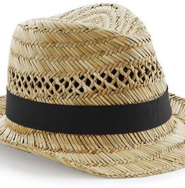Skrybėlė Beechfield | B730 Hat in braided look "Straw Summer Trilby"