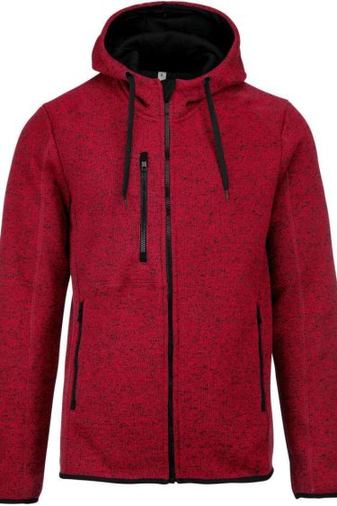 Kariban ProAct | PA365 Men's  Melange Knitted Hooded Fleece Jacket