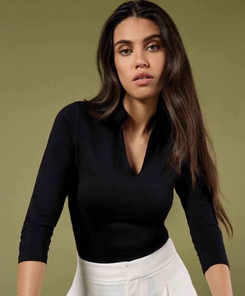 Kustom Kit | KK 785 Mandarin Collar Blouse with 3/4 sleeve