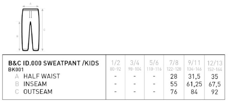 Grössentabelle 01.K000