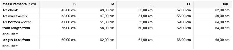 Grössentabelle 02.0138
