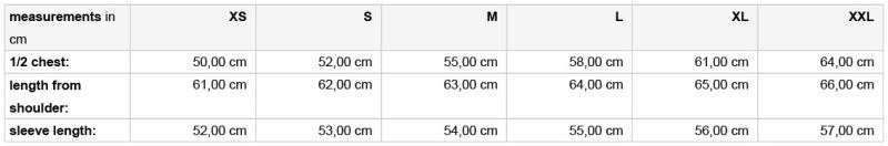 Grössentabelle 02.8033