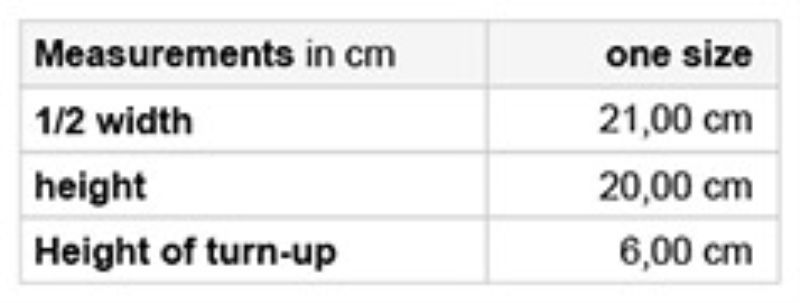 Grössentabelle 03.7409