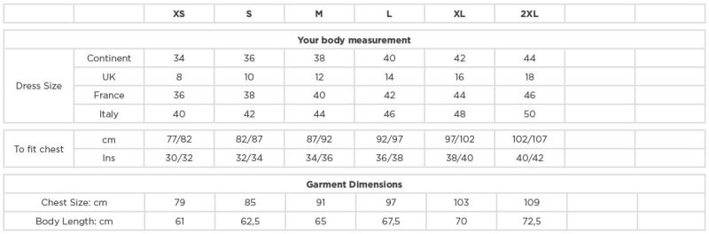 Grössentabelle 10.108F