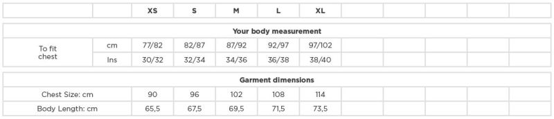 Grössentabelle 10.265F