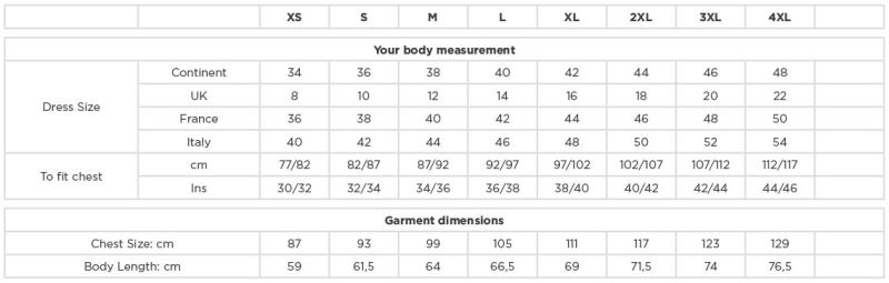 Grössentabelle 10.539F