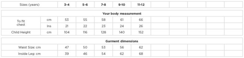 Grössentabelle 10.750B
