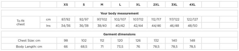 Grössentabelle 10.762M