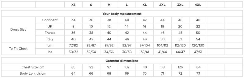Grössentabelle 11.960F