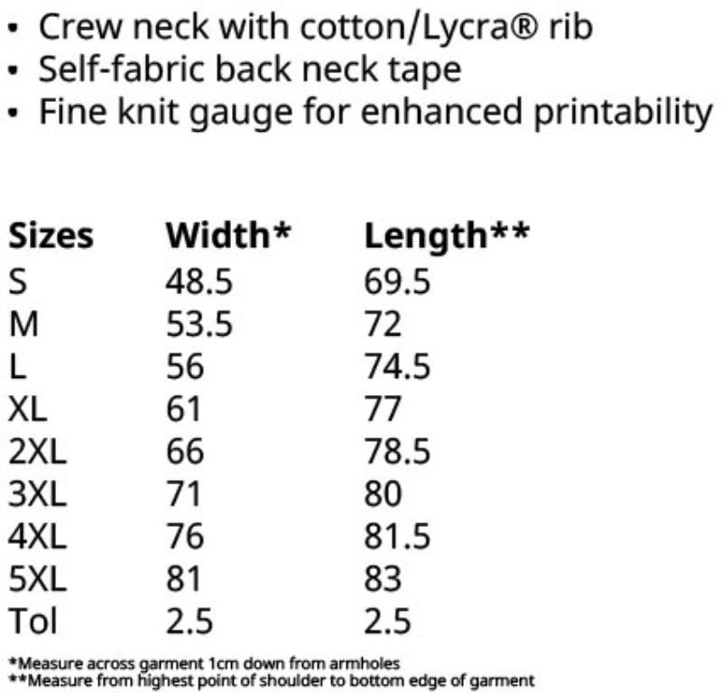 Grössentabelle 16.1036