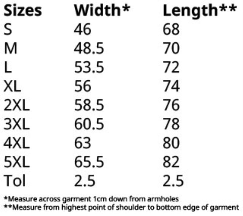 Grössentabelle 16.1098