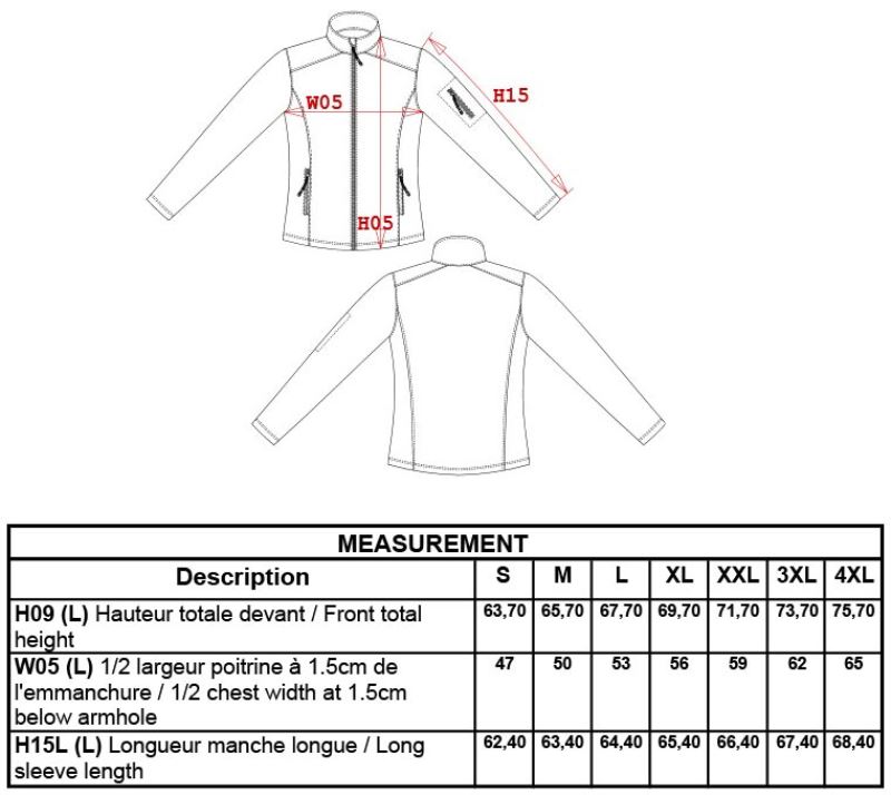 Grössentabelle 20.K400