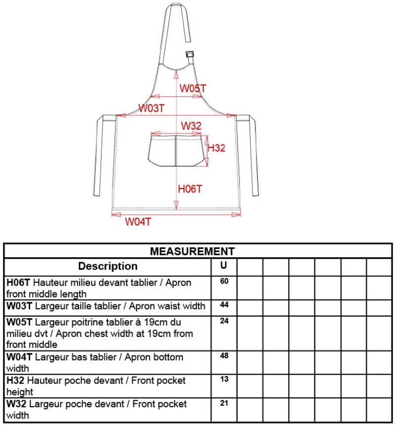 Grössentabelle 20.K889