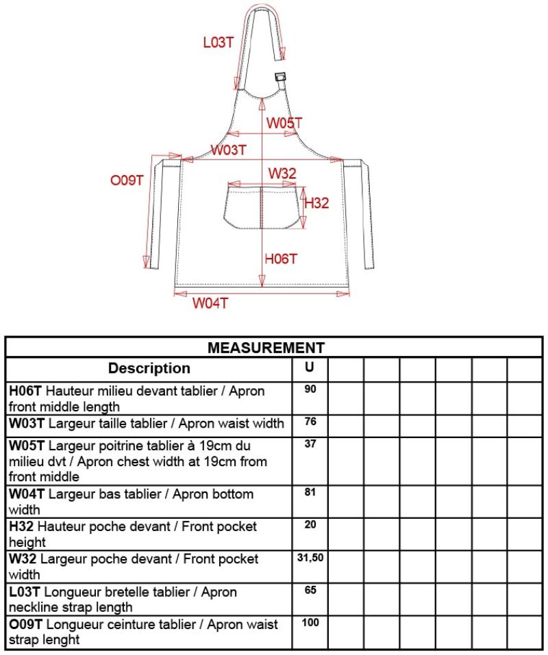 Grössentabelle 20.K890