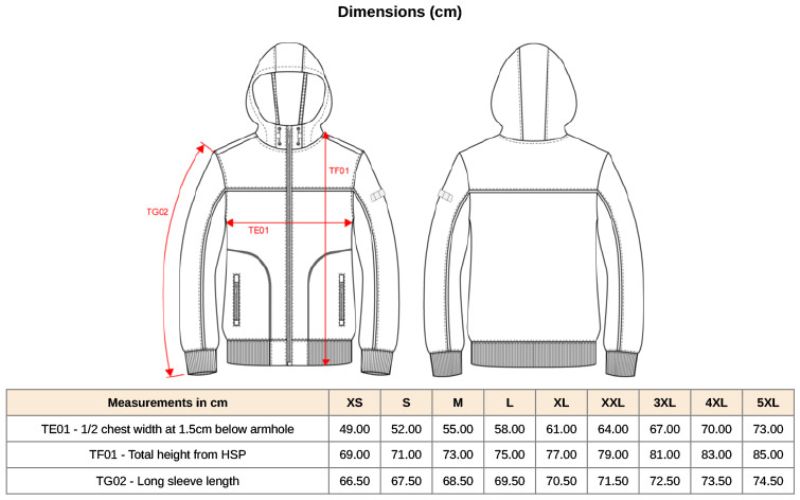 Grössentabelle 20.W450