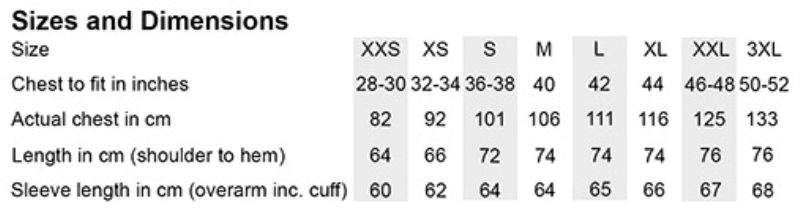 Grössentabelle 43.0352