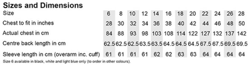 Grössentabelle 43.0702