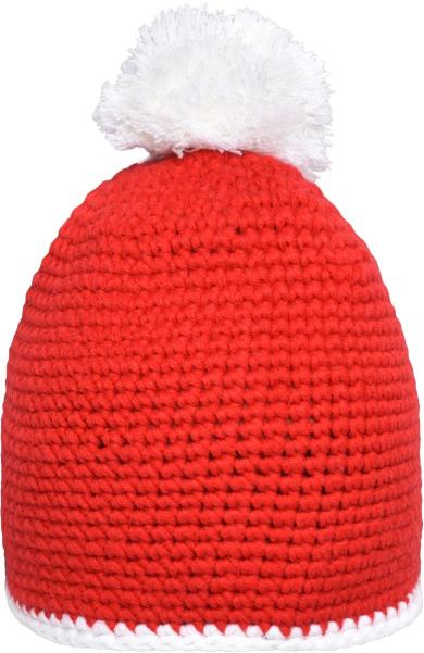 Dviejų spalvų žieminės kepurės su bumbulu Myrtle Beach | MB 7964 Crocheted pompom